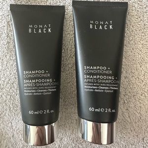2 Monat Black shampoo and conditioner 2fl oz each ( 1 unopened)
